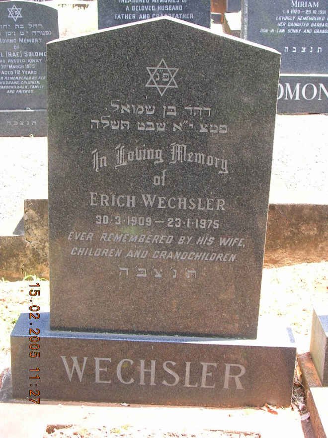 WECHSLER Erich -1975