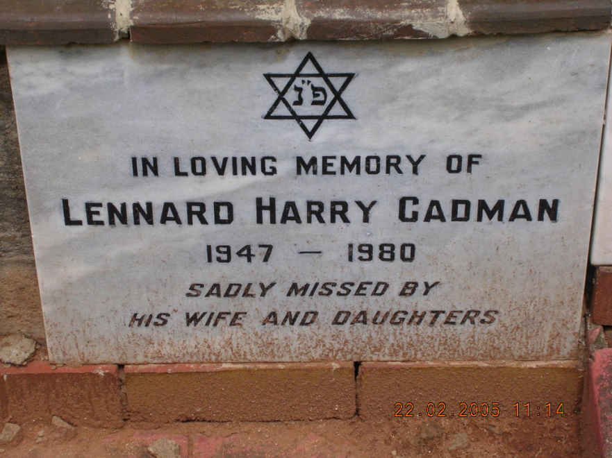 CADMAN Lennard Harry 1947-1980