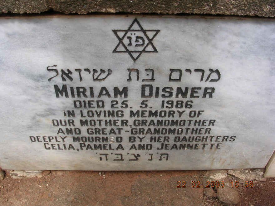 DISNER Miriam -1986