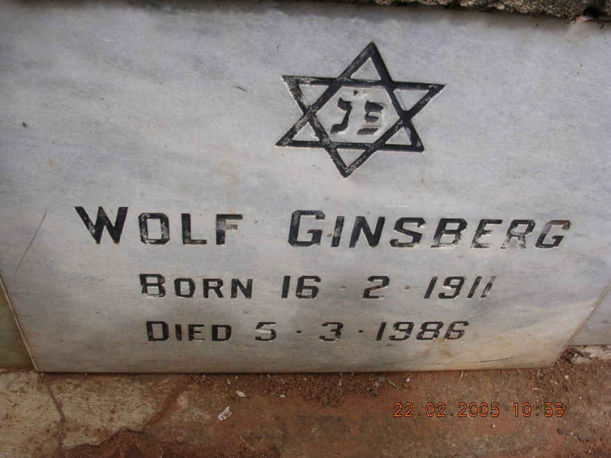 GINSBERG Wolf 1911-1986