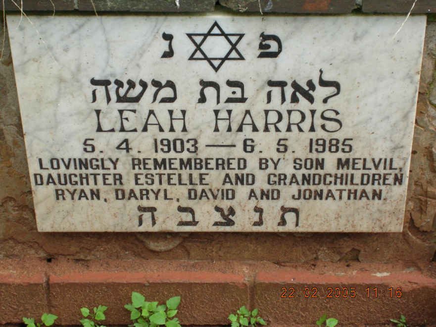 HARRIS Leah 1903-1985