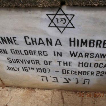 HIMBRECHT Anne Chana nee GOLDBERG 1907-1985