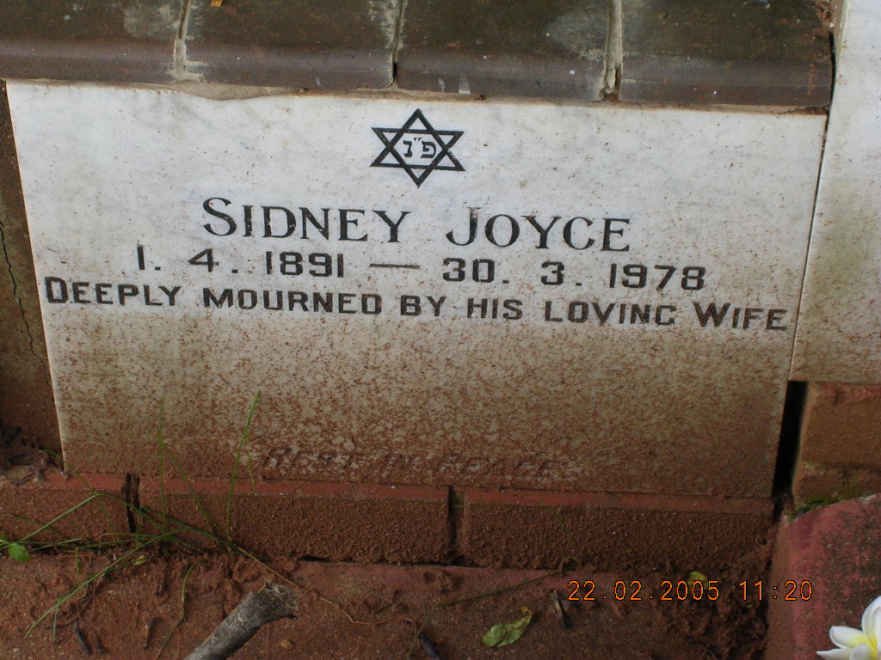 JOYCE Sidney 1891-1978