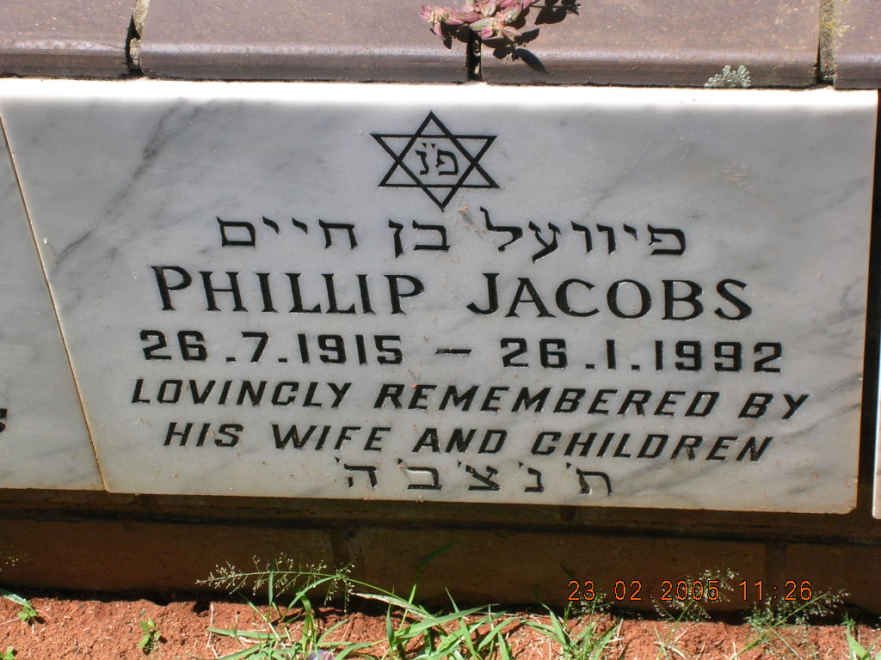 JACOBS Phillip 1915-1992