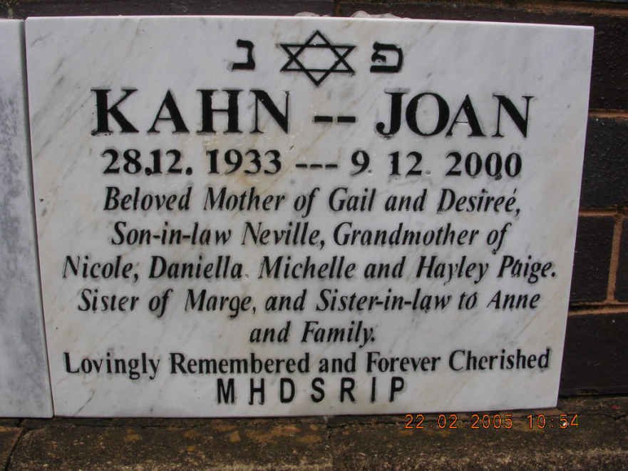 KAHN Joan 1933-2000
