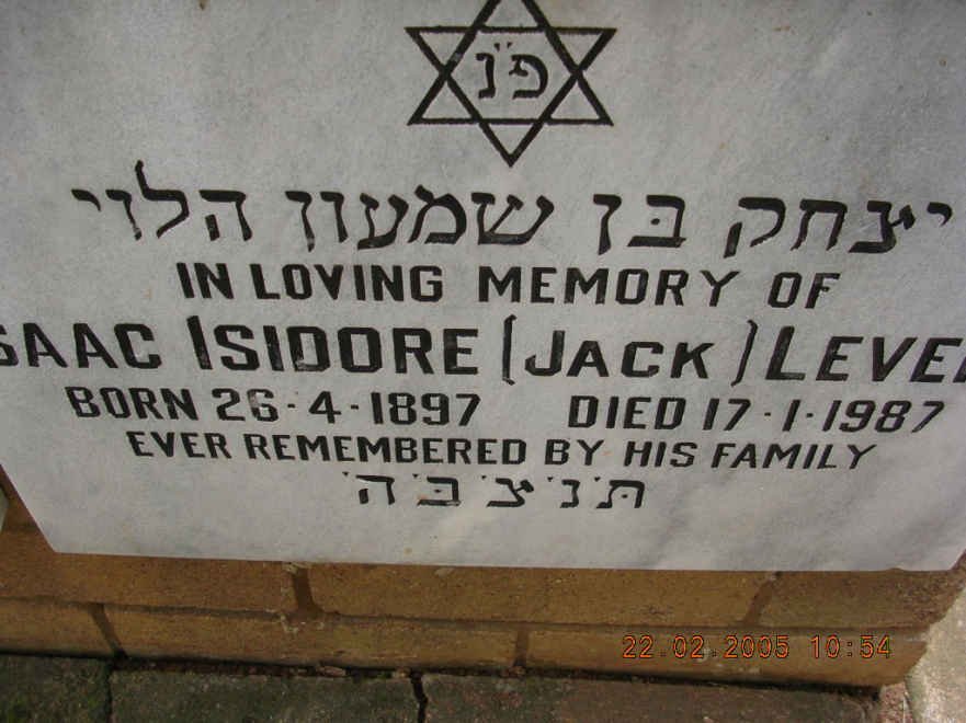 LEVEN? ?Isaac Isidore 1897-1987