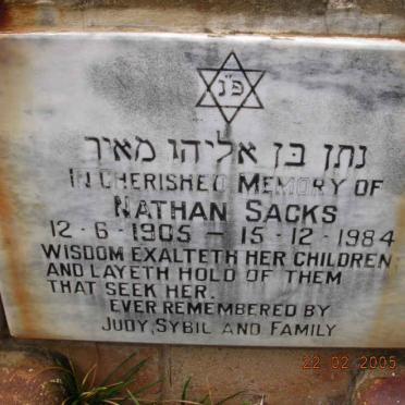 SACKS Nathan 1905-1984