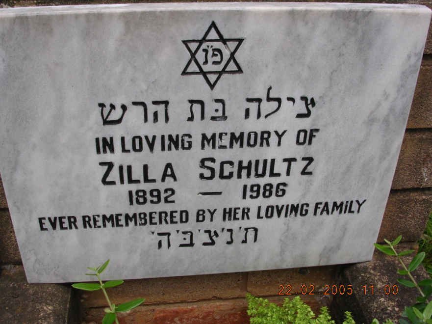SCHULTZ Zilla 1892-1986