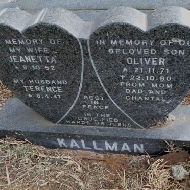 KALLMAN Terence 1947- &amp; Jeanetta 1952- :: KALLMAN Oliver 1971-1990