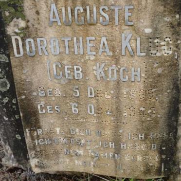 KLUG Auguste Dorothea nee KOCH 1869-1940