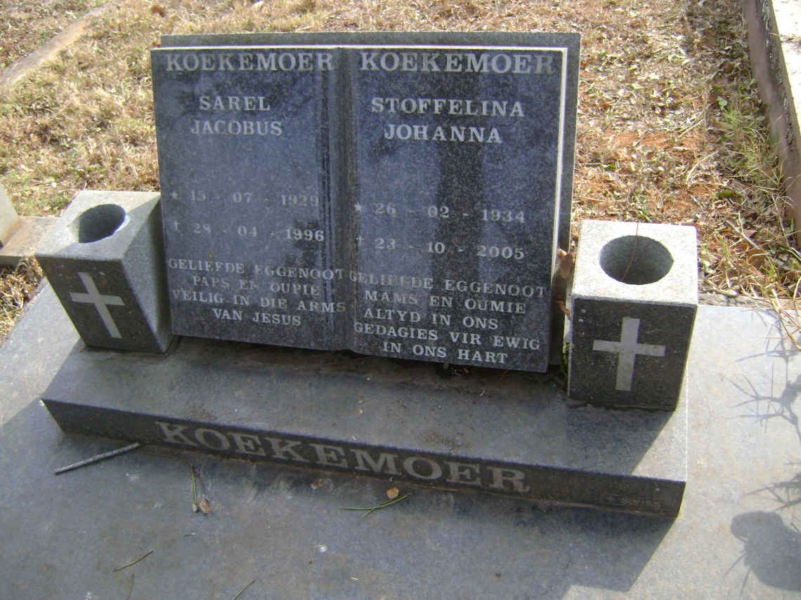 KOEKEMOER Sarel Jacobus 1929-1996 &amp; Stoffelina Johanna 1934-2005 :: KOEKEMOER Elizabeth-Ann 1958-2014