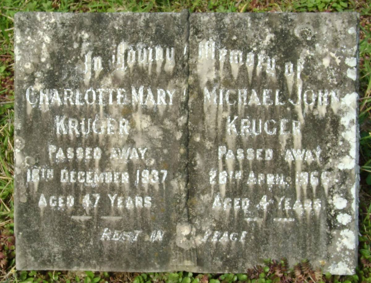 KRUGER Charlotte Mary -1937 :: KRUGER Michael John -1956