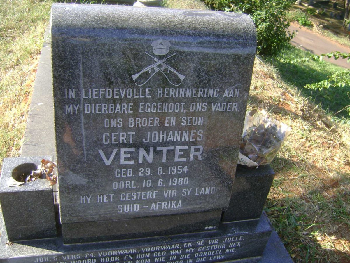 VENTER Gert Johannes 1954-1980