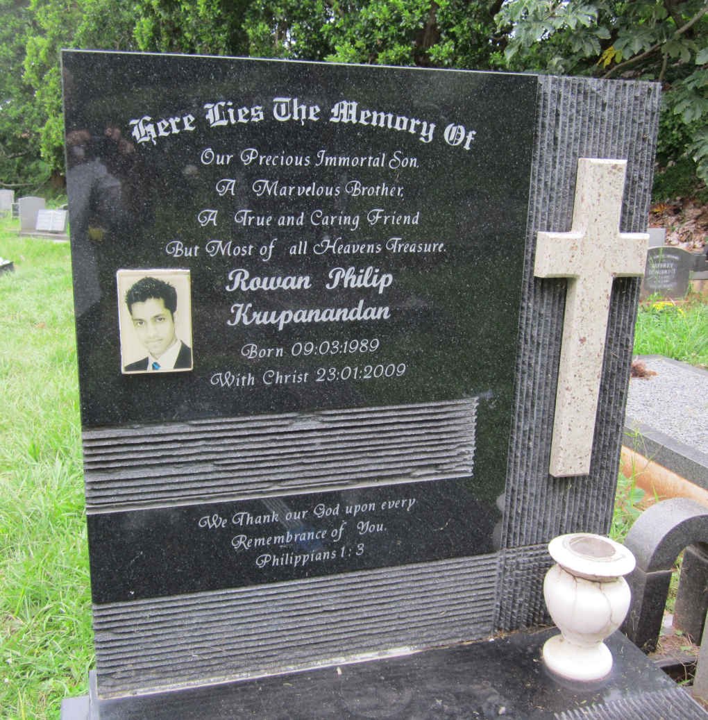KRUPANANDAN Rowan Philip 1989-2009