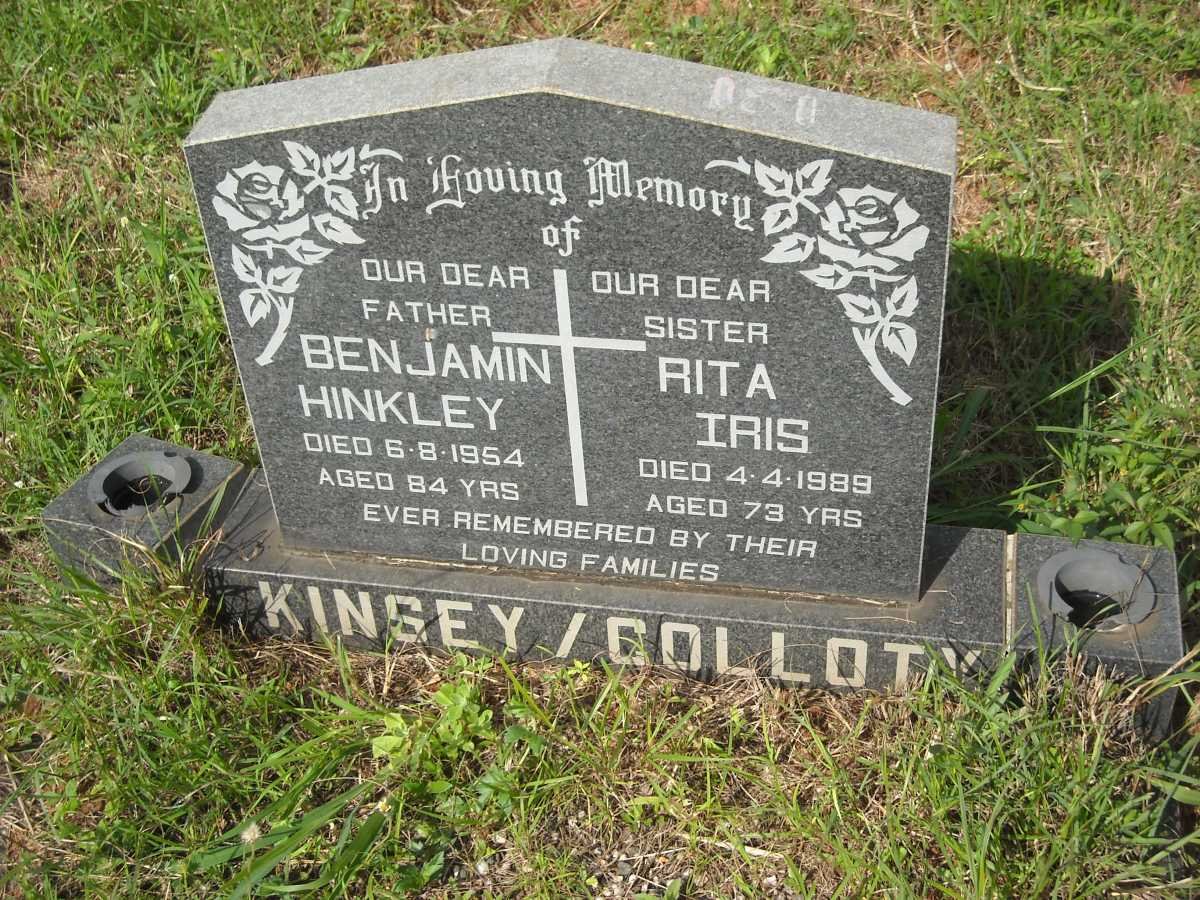 KINSEY Benjamin Hinkley -1954 :: COLLOTY Rita Iris -1989