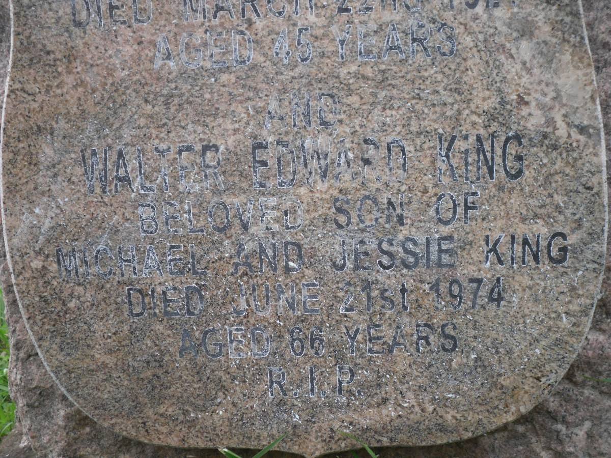KING Jessie Bilsland -1927 :: KING Walter Edward -1974