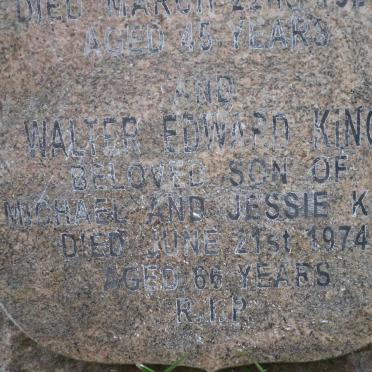 KING Jessie Bilsland -1927 :: KING Walter Edward -1974