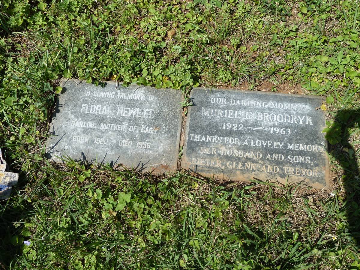 KIDSON Walter -1939 &amp; Florence -1944 :: HEWETT Flora 1920-1956 :: BROODRYK Muriel C. 1922-1969