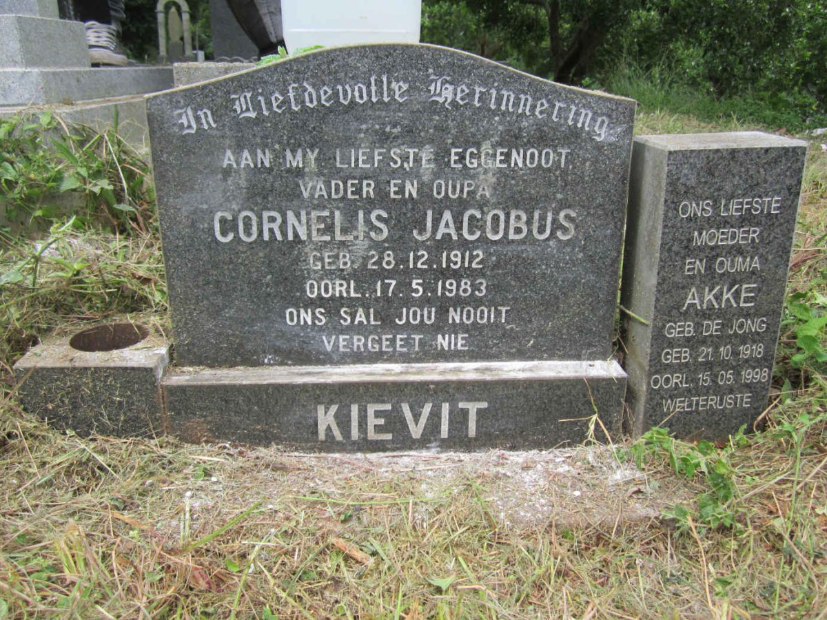KIEVIT Cornelis Jacobus 1912-1983 &amp; Akke DE JONG 1918-1998