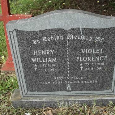 KING Henry William 1896-1964 &amp; Violet Florence 1906-1991