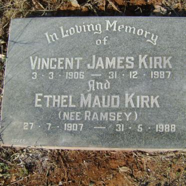 KIRK Vincent James 1906-1987 &amp; Ethel Maud RAMSEY 1907-1988