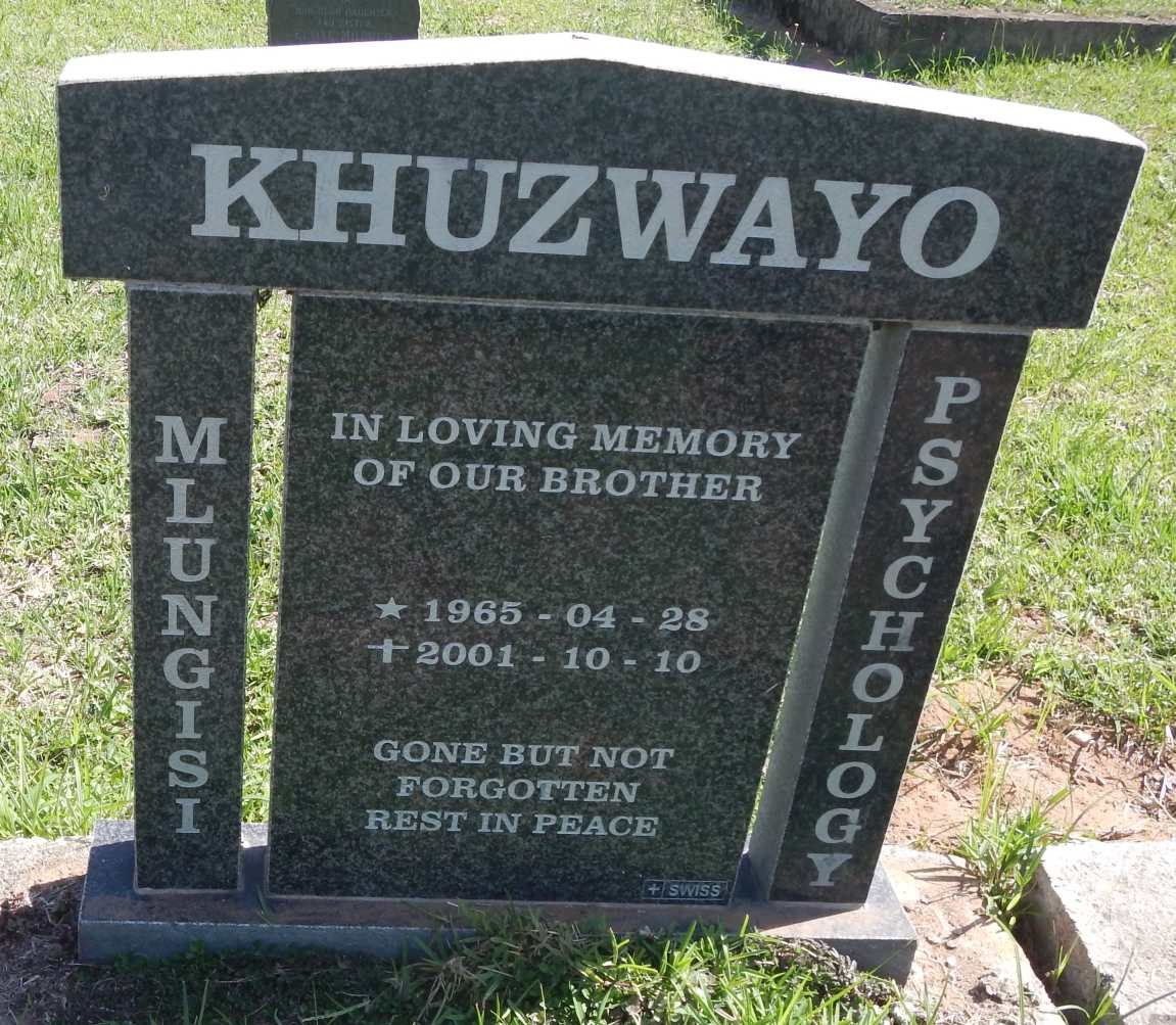 KHUZWAYO Mlungisi Psychology 1965-2001