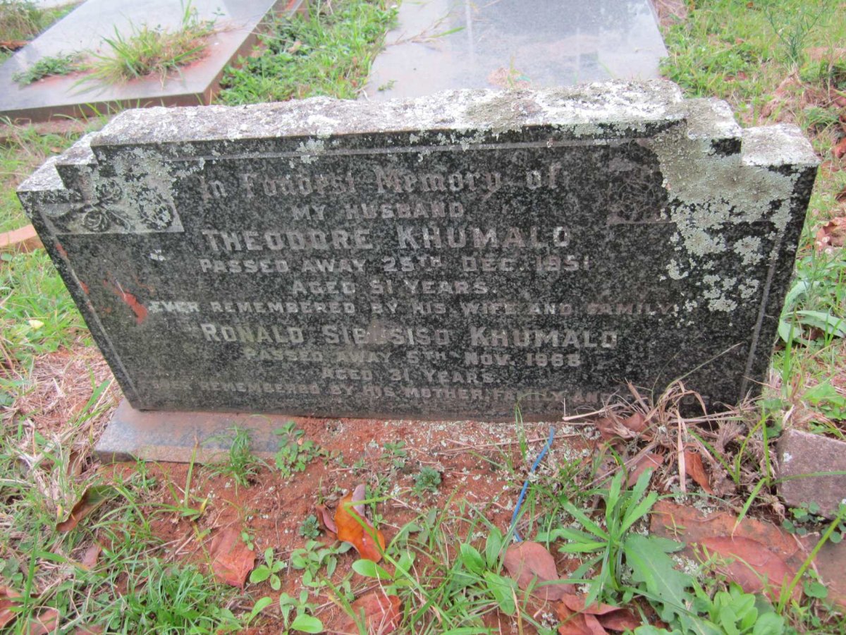 KHUMALO Theodore -1951 :: KHUMALO Ronald Sibusiso -1968