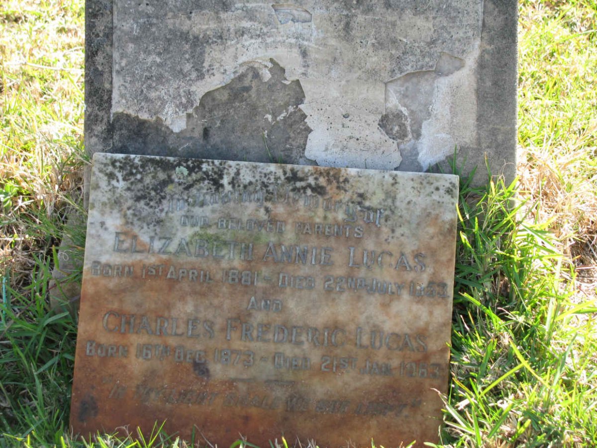 LUCAS Charles Frederic 187-1963 &amp; Elizabeth Annie 1881-1953