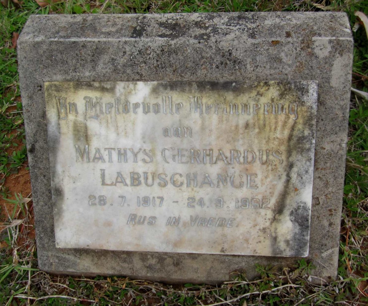 LABUSCHAGNE Mathys Gerhardus 1917-1962