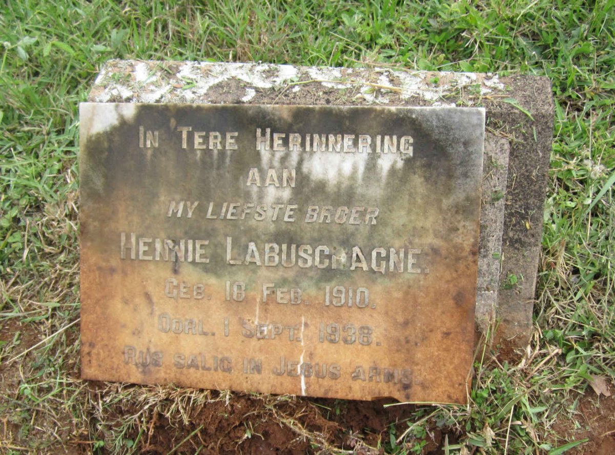 LABUSCHAGNE Hennie 1910-1938