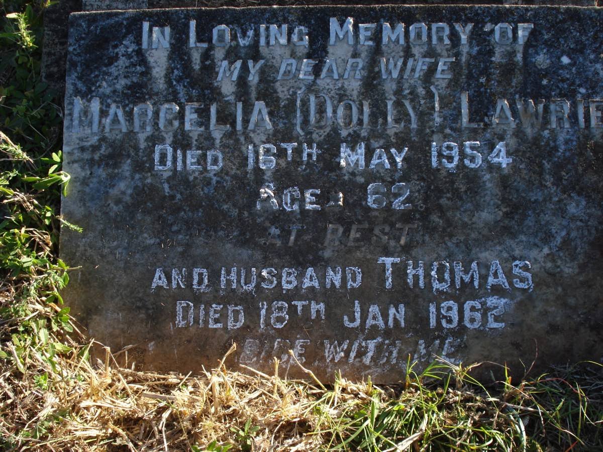 LAWRIE Thomas -1962 &amp; Marcelia -1954