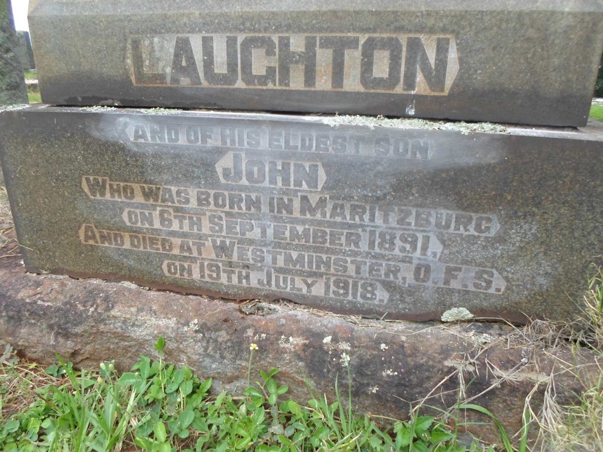 LAUGHTON Frederic Augustus 1854-1943 &amp; Frances Matilda 1866-1948 :: LAUGHTON John 1891-1918