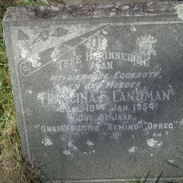 LANDMAN Francina F. -1954