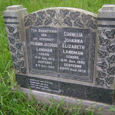 LANDMAN Hendrik Jacobus 1875-1947 &amp; Cornelia Johanna Elizabeth 1880-1975