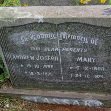 LASSAK Andrew Joseph 1899-1971 &amp; Mary 1900-1974