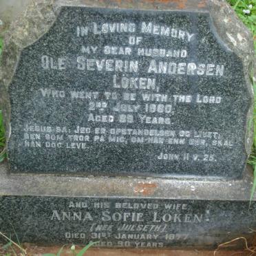 LOKEN Ole Severin Andersen -1960 &amp; Anna Sofie JULSETH -1977