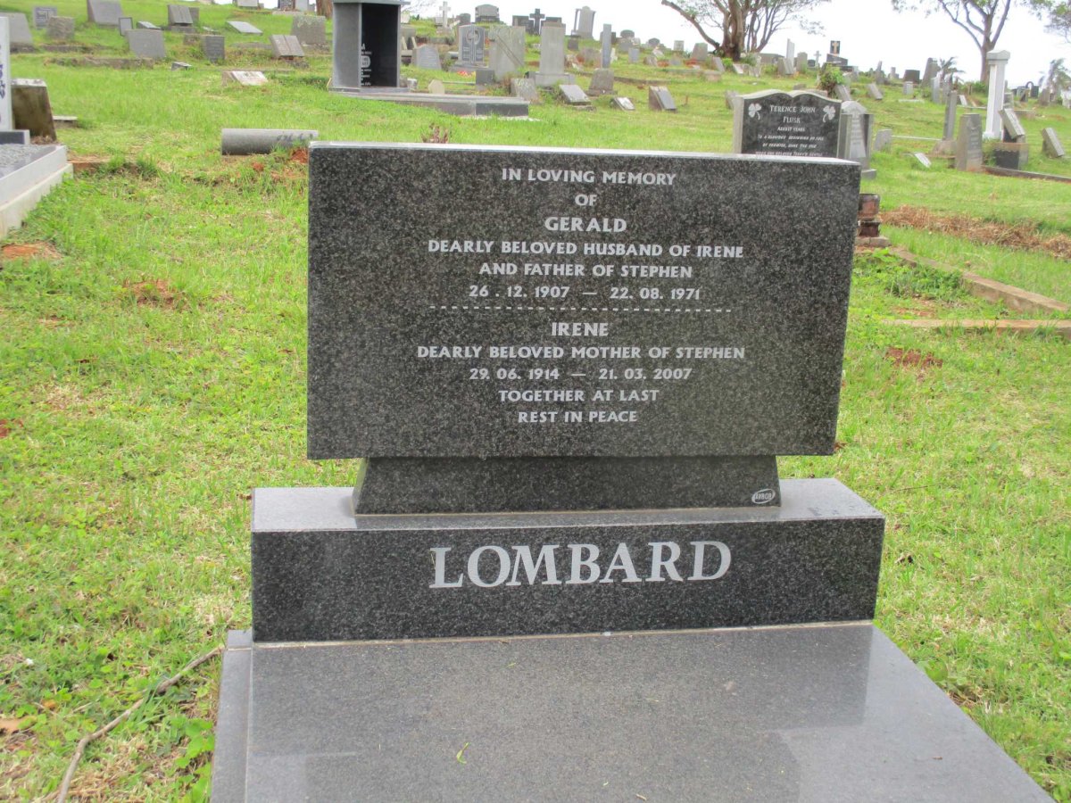 LOMBARD Gerald 1907-1971 &amp; Irene 1914-2007