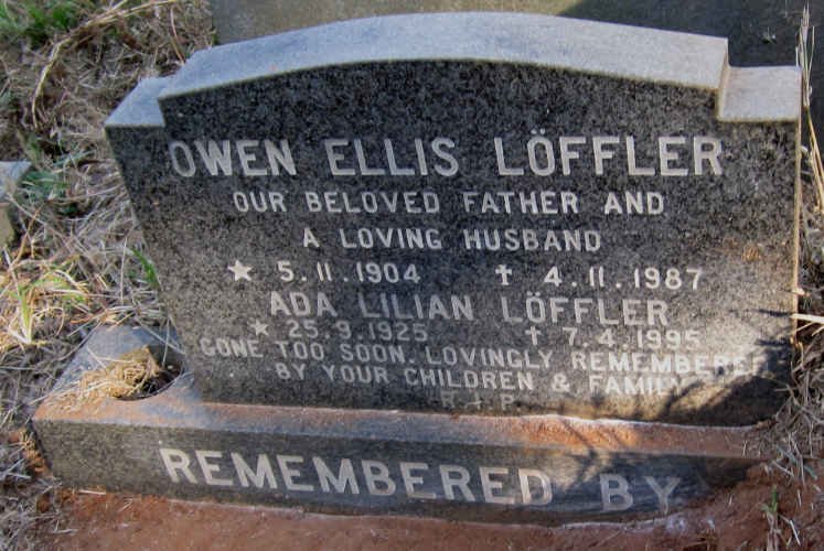 LÖFFLER Owen Ellis 1904-1987 :: LÖFFLER  Ada Lilian 1925-1995