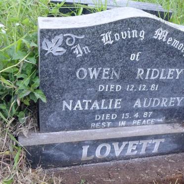 LOVETT Owen Ridley -1981 &amp; Natalie Audrey -1987