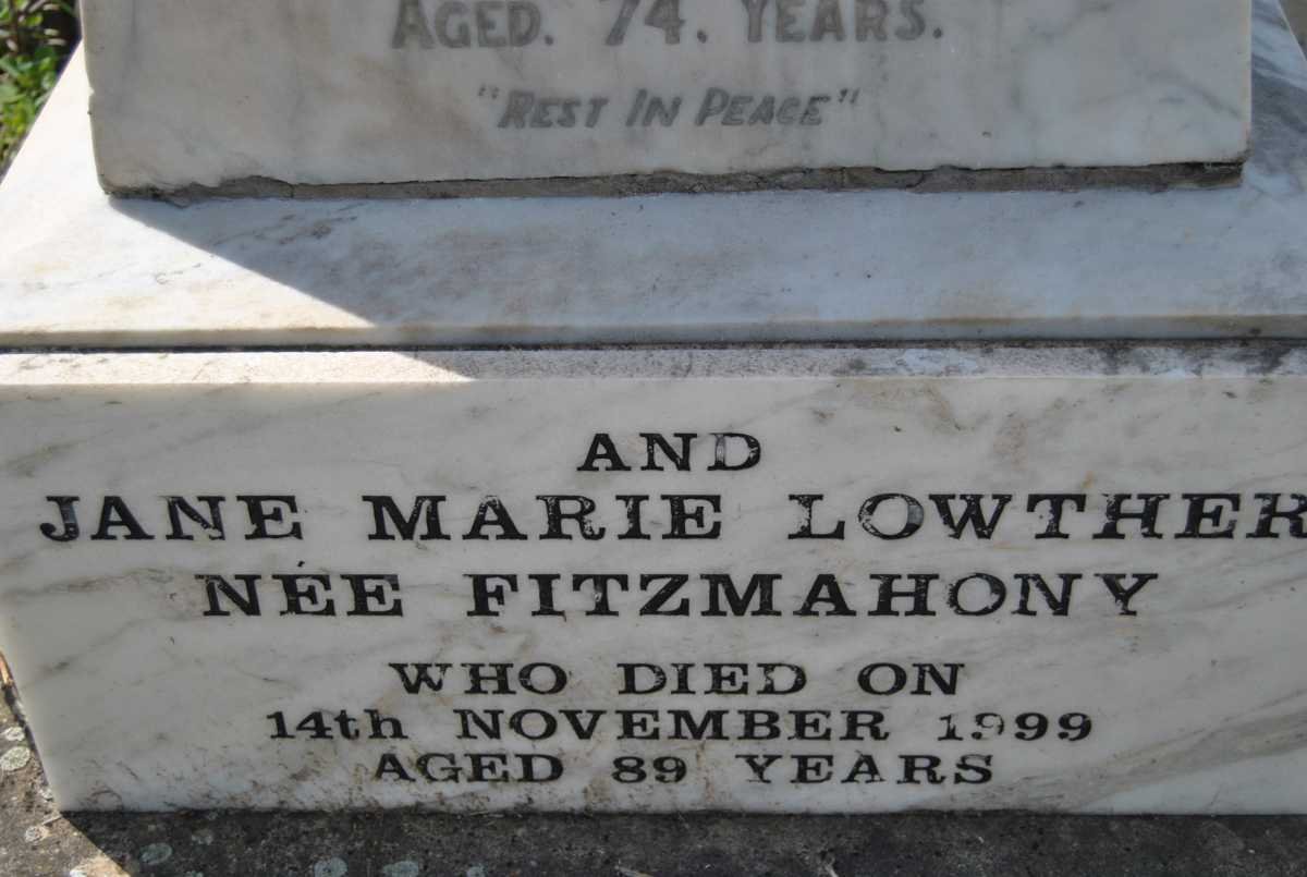 LOWTHER Jane Marie nee FITZMAHONEY -1999