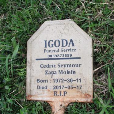 MOLEFE Cedric Seymour Zaca 1972-2017