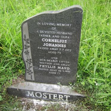 MOSTERT Cornelius Johannes -1972 &amp; Phyllis Maud -1992