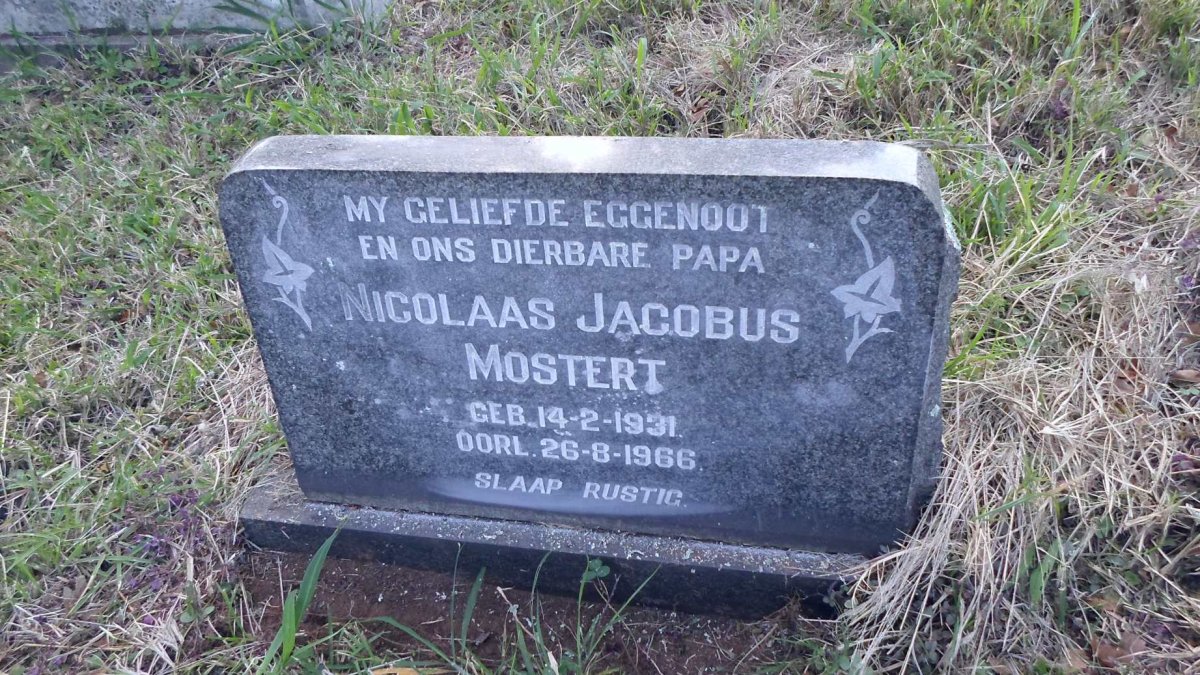 MOSTERT Nicolaas Jacobus 1931-1966