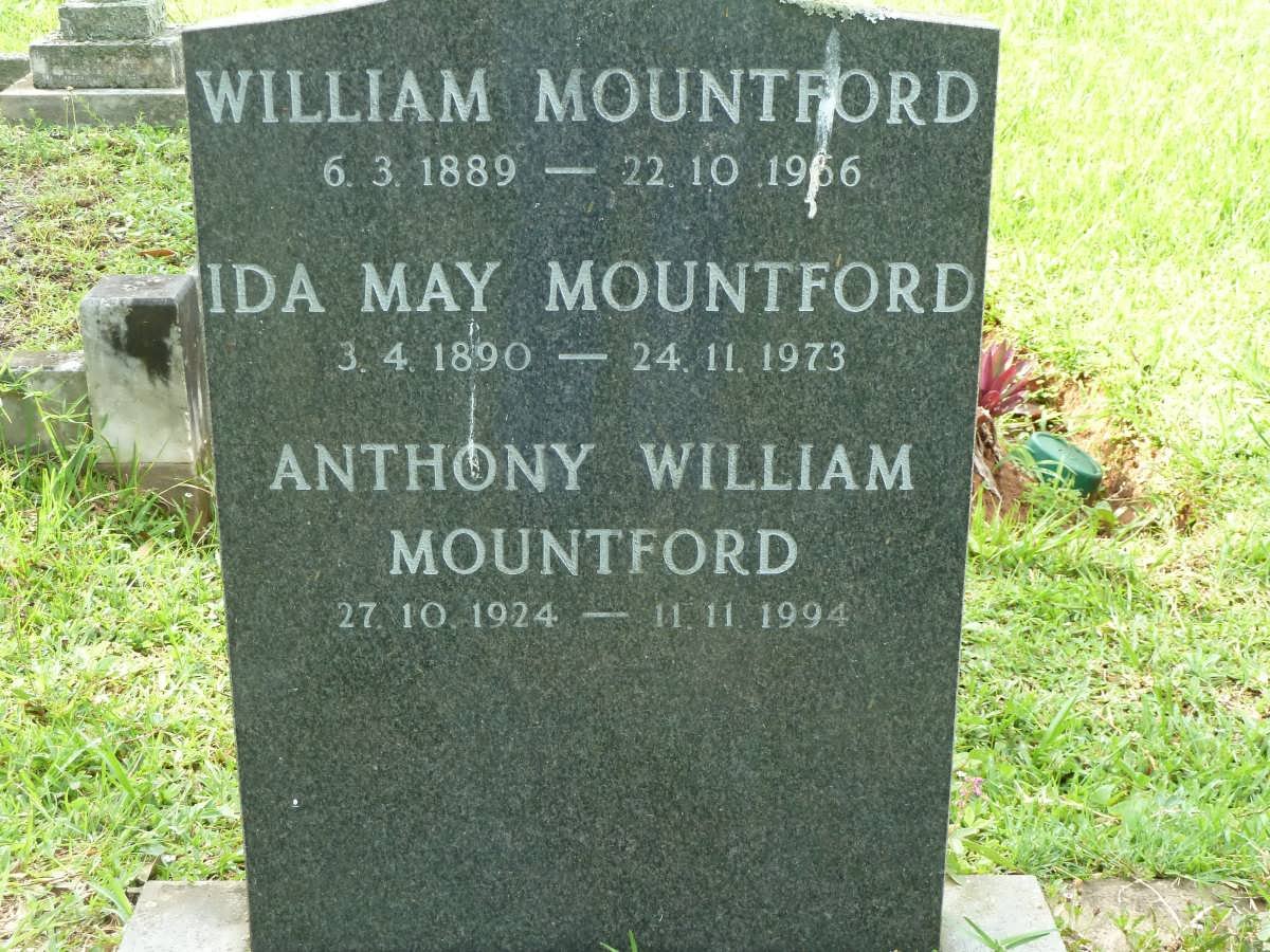 MOUNTFORD William 1889-1966 &amp; Ida May 1890-1973 :: MOUNTFORD Anthony William 1924-1994