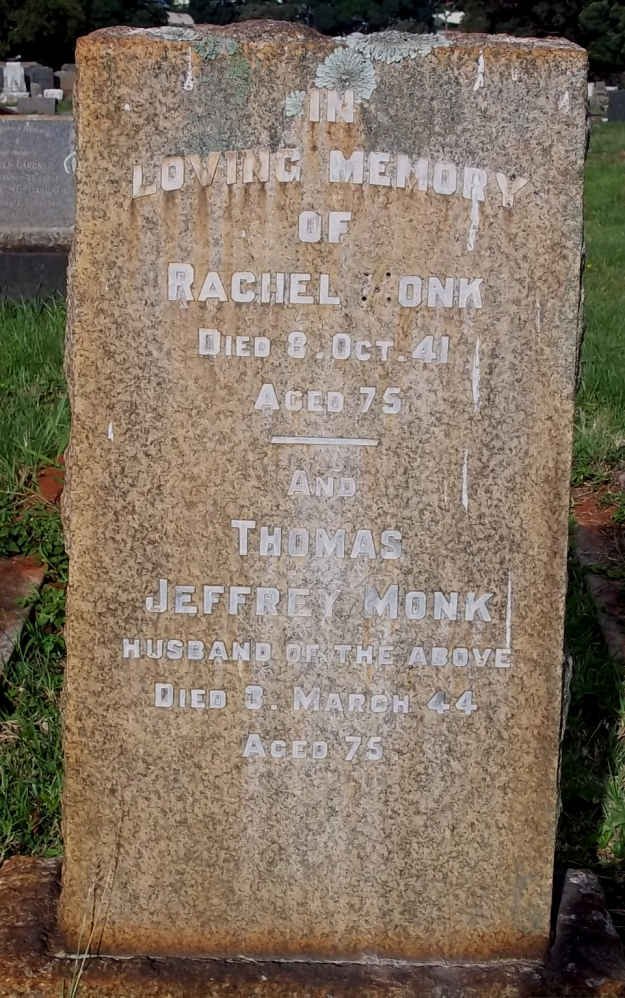 MONK Thomas Jeffrey -1944 &amp; Rachel -1941