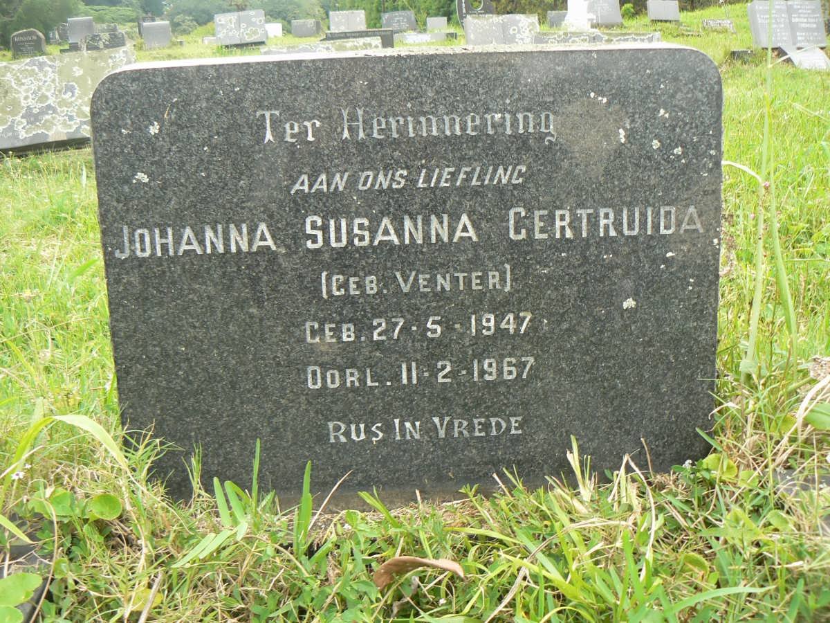 MOUTON Johanna Susanna Gertruida nee VENTER 1947-1967