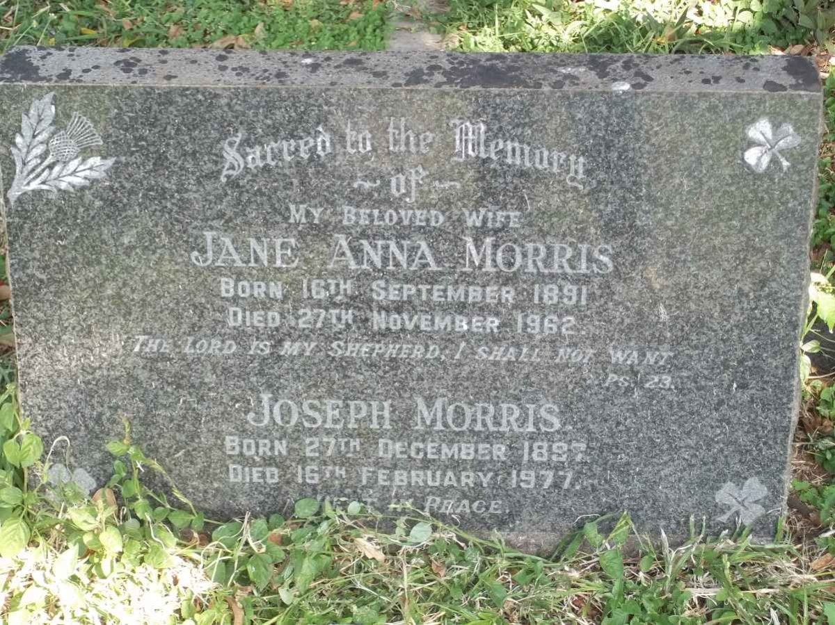 MORRIS Joseph 1897-1977 &amp; Jane Anna 1891-1962
