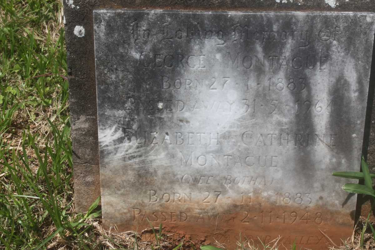 MONTAGUE George 1883-1964 &amp; Elizabeth Cathrine BOTHA 1883-1948