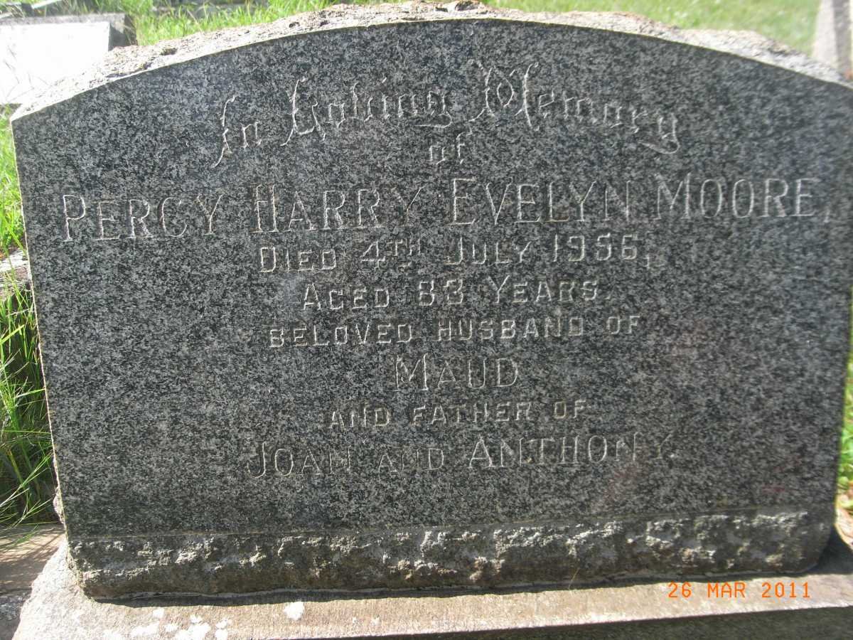 MOORE Percy Harry Evelyn -1956 &amp; Alice Maud -1979