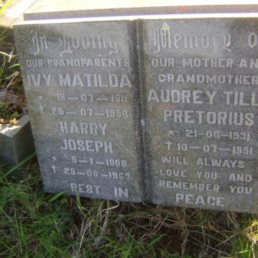 MULLER Harry Joseph 1908-1969 &amp; Ivy Matilda 1911-1958 :: PRETORIUS Audrey Tilly 1931-1991
